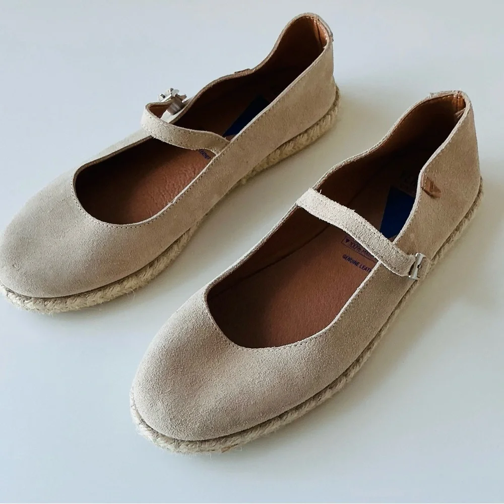 Women’s Beige Espadrille Mary Jane Flats